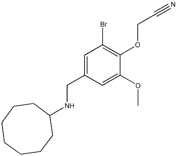 {2-bromo-4-[(cyclooctylamino)methyl]-6-methoxyphenoxy}acetonitrile Struktur