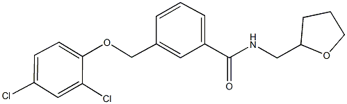 3-[(2,4-dichlorophenoxy)methyl]-N-(tetrahydro-2-furanylmethyl)benzamide Struktur