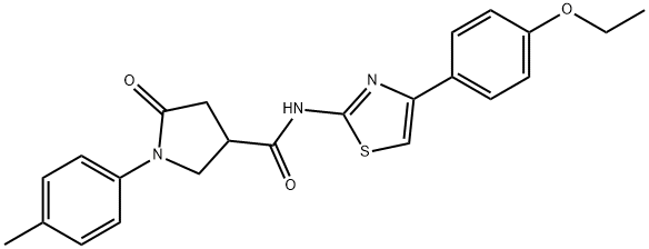 N-[4-(4-ethoxyphenyl)-1,3-thiazol-2-yl]-1-(4-methylphenyl)-5-oxo-3-pyrrolidinecarboxamide Struktur