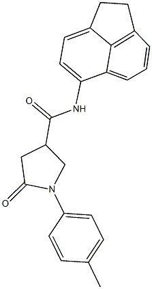 N-(1,2-dihydro-5-acenaphthylenyl)-1-(4-methylphenyl)-5-oxo-3-pyrrolidinecarboxamide Struktur