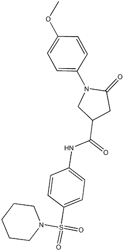 1-(4-methoxyphenyl)-5-oxo-N-[4-(1-piperidinylsulfonyl)phenyl]-3-pyrrolidinecarboxamide Struktur