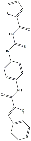 N-[4-({[(2-thienylcarbonyl)amino]carbothioyl}amino)phenyl]-1-benzofuran-2-carboxamide Struktur