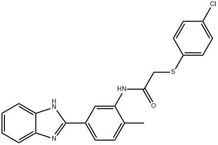 N-[5-(1H-benzimidazol-2-yl)-2-methylphenyl]-2-[(4-chlorophenyl)sulfanyl]acetamide Struktur