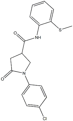 1-(4-chlorophenyl)-N-[2-(methylsulfanyl)phenyl]-5-oxo-3-pyrrolidinecarboxamide Struktur