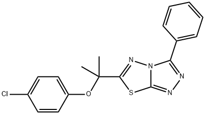 4-chlorophenyl 1-methyl-1-(3-phenyl[1,2,4]triazolo[3,4-b][1,3,4]thiadiazol-6-yl)ethyl ether Struktur