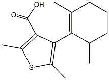 4-(2,6-dimethyl-1-cyclohexen-1-yl)-2,5-dimethyl-3-thiophenecarboxylic acid Struktur