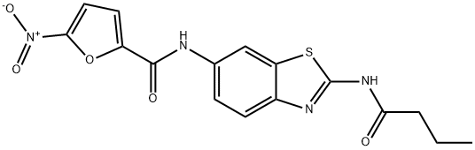 N-[2-(butyrylamino)-1,3-benzothiazol-6-yl]-5-nitro-2-furamide Struktur