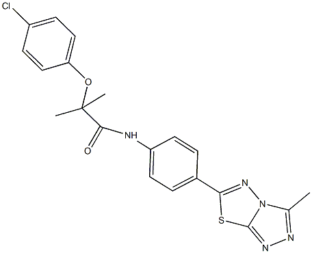 2-(4-chlorophenoxy)-2-methyl-N-[4-(3-methyl[1,2,4]triazolo[3,4-b][1,3,4]thiadiazol-6-yl)phenyl]propanamide Struktur