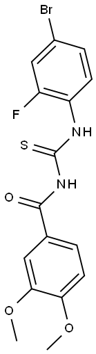 N-(4-bromo-2-fluorophenyl)-N'-(3,4-dimethoxybenzoyl)thiourea Struktur