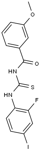 N-(2-fluoro-4-iodophenyl)-N'-(3-methoxybenzoyl)thiourea Struktur