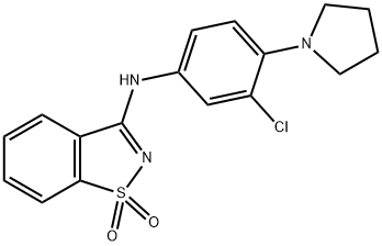 N-[3-chloro-4-(1-pyrrolidinyl)phenyl]-N-(1,1-dioxido-1,2-benzisothiazol-3-yl)amine Struktur