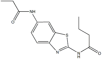 N-[6-(propionylamino)-1,3-benzothiazol-2-yl]butanamide Struktur