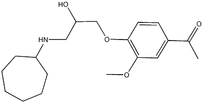 1-{4-[3-(cycloheptylamino)-2-hydroxypropoxy]-3-methoxyphenyl}ethanone Struktur