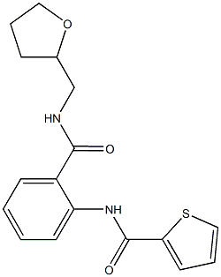 N-(2-{[(tetrahydro-2-furanylmethyl)amino]carbonyl}phenyl)-2-thiophenecarboxamide Struktur