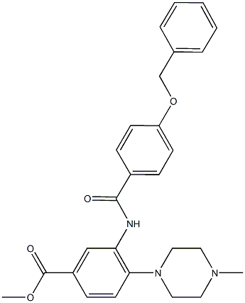 methyl 3-{[4-(benzyloxy)benzoyl]amino}-4-(4-methyl-1-piperazinyl)benzoate Struktur