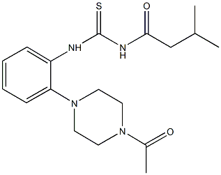 N-[2-(4-acetyl-1-piperazinyl)phenyl]-N'-(3-methylbutanoyl)thiourea Struktur