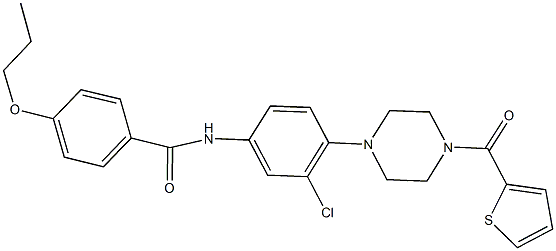 N-{3-chloro-4-[4-(2-thienylcarbonyl)-1-piperazinyl]phenyl}-4-propoxybenzamide Struktur