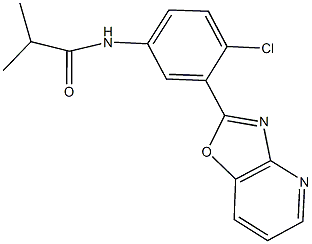 N-(4-chloro-3-[1,3]oxazolo[4,5-b]pyridin-2-ylphenyl)-2-methylpropanamide Struktur