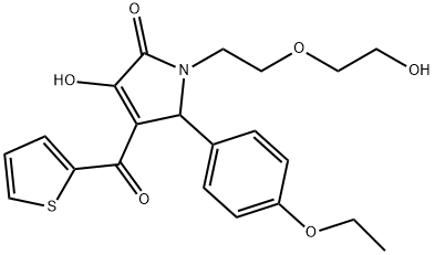 5-(4-ethoxyphenyl)-3-hydroxy-1-[2-(2-hydroxyethoxy)ethyl]-4-(2-thienylcarbonyl)-1,5-dihydro-2H-pyrrol-2-one Struktur