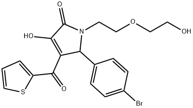 5-(4-bromophenyl)-3-hydroxy-1-[2-(2-hydroxyethoxy)ethyl]-4-(2-thienylcarbonyl)-1,5-dihydro-2H-pyrrol-2-one Struktur