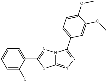 6-(2-chlorophenyl)-3-(3,4-dimethoxyphenyl)[1,2,4]triazolo[3,4-b][1,3,4]thiadiazole Struktur