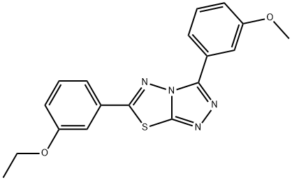 6-(3-ethoxyphenyl)-3-(3-methoxyphenyl)[1,2,4]triazolo[3,4-b][1,3,4]thiadiazole Struktur