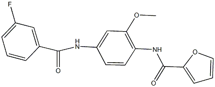 N-{4-[(3-fluorobenzoyl)amino]-2-methoxyphenyl}-2-furamide Struktur