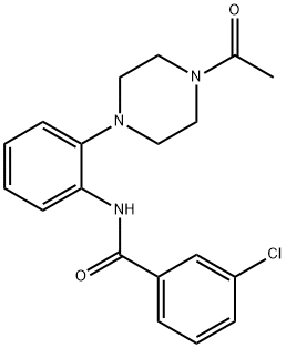 N-[2-(4-acetyl-1-piperazinyl)phenyl]-3-chlorobenzamide Struktur