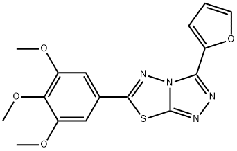 3-(2-furyl)-6-(3,4,5-trimethoxyphenyl)[1,2,4]triazolo[3,4-b][1,3,4]thiadiazole Struktur