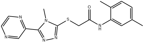 N-(2,5-dimethylphenyl)-2-{[4-methyl-5-(2-pyrazinyl)-4H-1,2,4-triazol-3-yl]sulfanyl}acetamide Struktur