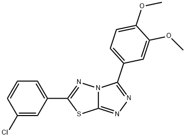 6-(3-chlorophenyl)-3-(3,4-dimethoxyphenyl)[1,2,4]triazolo[3,4-b][1,3,4]thiadiazole Struktur