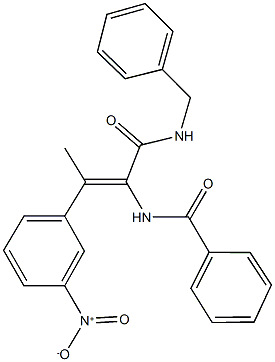 N-(1-[(benzylamino)carbonyl]-2-{3-nitrophenyl}-1-propenyl)benzamide Struktur