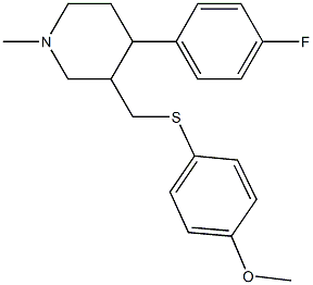 4-({[4-(4-fluorophenyl)-1-methyl-3-piperidinyl]methyl}sulfanyl)phenyl methyl ether Struktur