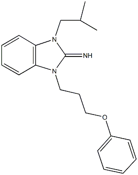 1-isobutyl-3-(3-phenoxypropyl)-1,3-dihydro-2H-benzimidazol-2-imine Struktur