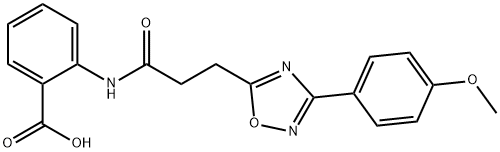 2-({3-[3-(4-methoxyphenyl)-1,2,4-oxadiazol-5-yl]propanoyl}amino)benzoic acid Struktur