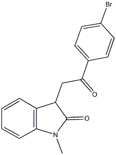 3-[2-(4-bromophenyl)-2-oxoethyl]-1-methyl-1,3-dihydro-2H-indol-2-one Struktur