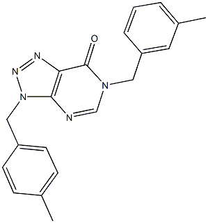 6-(3-methylbenzyl)-3-(4-methylbenzyl)-3,6-dihydro-7H-[1,2,3]triazolo[4,5-d]pyrimidin-7-one Struktur