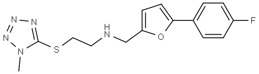 N-{[5-(4-fluorophenyl)-2-furyl]methyl}-N-{2-[(1-methyl-1H-tetraazol-5-yl)sulfanyl]ethyl}amine Struktur