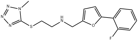 N-{[5-(2-fluorophenyl)-2-furyl]methyl}-N-{2-[(1-methyl-1H-tetraazol-5-yl)sulfanyl]ethyl}amine Struktur