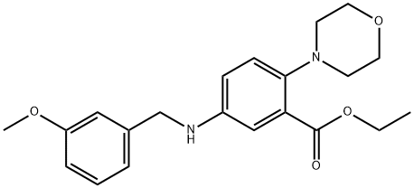 ethyl 5-[(3-methoxybenzyl)amino]-2-(4-morpholinyl)benzoate Struktur