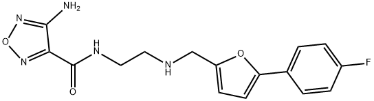 4-amino-N-[2-({[5-(4-fluorophenyl)-2-furyl]methyl}amino)ethyl]-1,2,5-oxadiazole-3-carboxamide Struktur