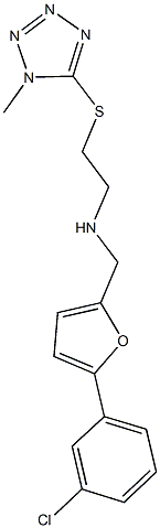 N-{[5-(3-chlorophenyl)-2-furyl]methyl}-N-{2-[(1-methyl-1H-tetraazol-5-yl)sulfanyl]ethyl}amine Struktur