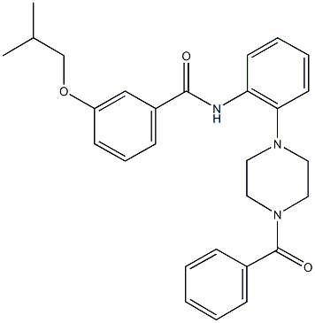 N-[2-(4-benzoyl-1-piperazinyl)phenyl]-3-isobutoxybenzamide Struktur