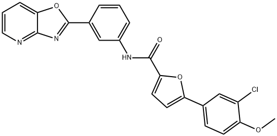 5-(3-chloro-4-methoxyphenyl)-N-(3-[1,3]oxazolo[4,5-b]pyridin-2-ylphenyl)-2-furamide Struktur