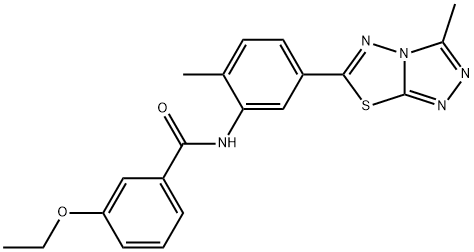 3-ethoxy-N-[2-methyl-5-(3-methyl[1,2,4]triazolo[3,4-b][1,3,4]thiadiazol-6-yl)phenyl]benzamide Struktur