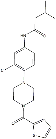 N-{3-chloro-4-[4-(2-thienylcarbonyl)-1-piperazinyl]phenyl}-3-methylbutanamide Struktur