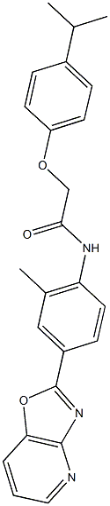 2-(4-isopropylphenoxy)-N-(2-methyl-4-[1,3]oxazolo[4,5-b]pyridin-2-ylphenyl)acetamide Struktur