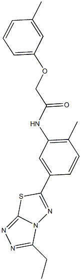 N-[5-(3-ethyl[1,2,4]triazolo[3,4-b][1,3,4]thiadiazol-6-yl)-2-methylphenyl]-2-(3-methylphenoxy)acetamide Struktur