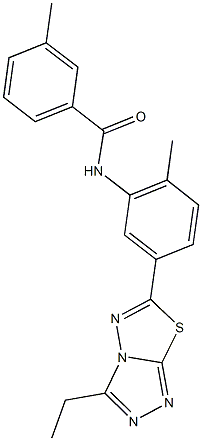 N-[5-(3-ethyl[1,2,4]triazolo[3,4-b][1,3,4]thiadiazol-6-yl)-2-methylphenyl]-3-methylbenzamide Struktur