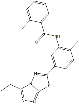 N-[5-(3-ethyl[1,2,4]triazolo[3,4-b][1,3,4]thiadiazol-6-yl)-2-methylphenyl]-2-methylbenzamide Struktur